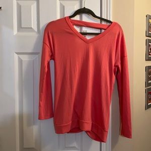 NWT, Small, Coral, Long Sleeve, Open Back Sweater